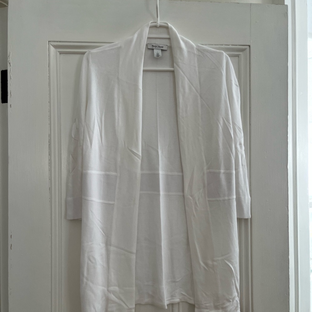 White House Black Market White Open Front Cardigan